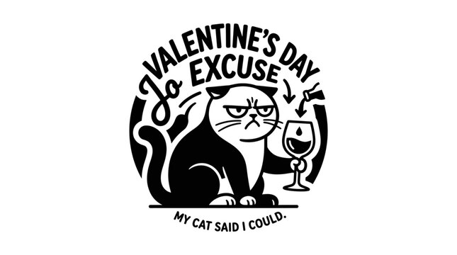 Grumpy Cat Valentine's Day Excuse My Cat Said I Could Funny Quote