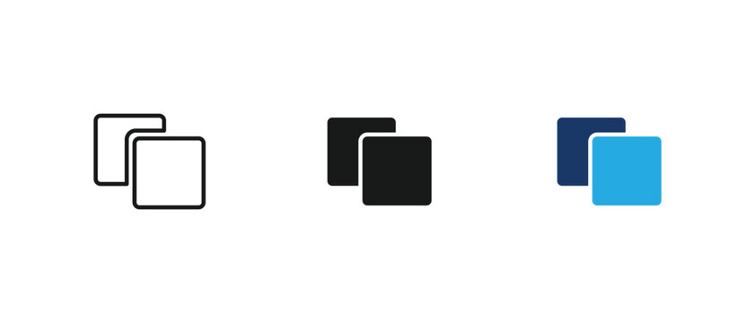 Copy icon, duplicate multi window, paste square layer document. vector illustration