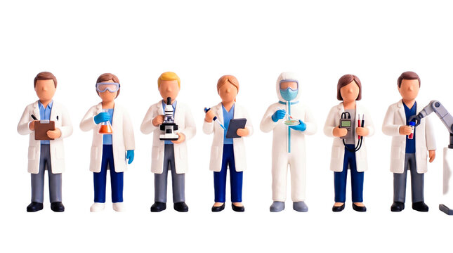 Verschiedene Personen die in einem Laborteam und als Wissenschaftler arbeiten