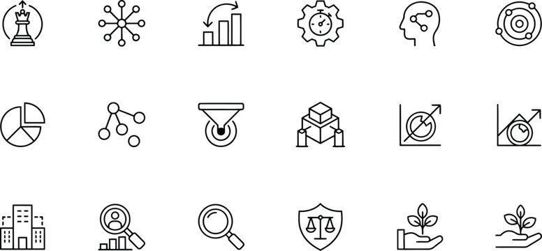 Set of business and technology icons