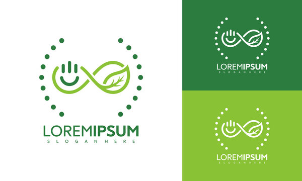 Eco friendly logo design with leaf.