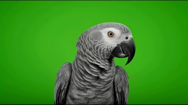 Parrot bird african grey grey feather close up portrait African grey parrot portrait green