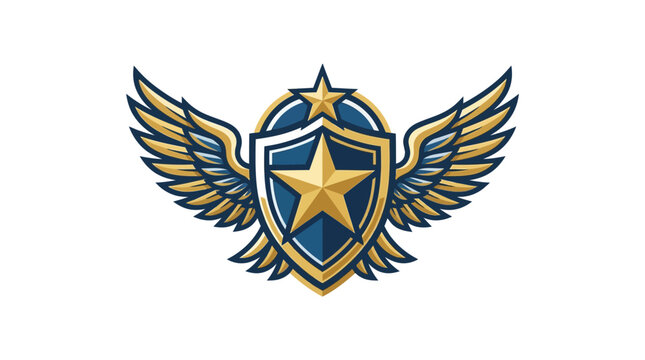 Shield with star and wings emblem