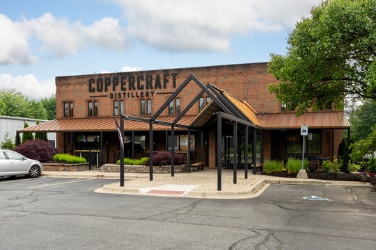 Holland, MI, USA - June 5, 2026: Coppercraft Distillery is an small batch, liquor distiller creating craft whiskey, gin, and vodka with locations in Holland and Saugatuck.