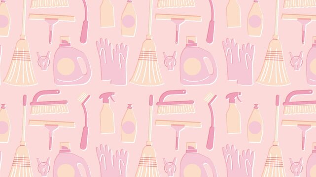 Cleaning Background Loop - pink