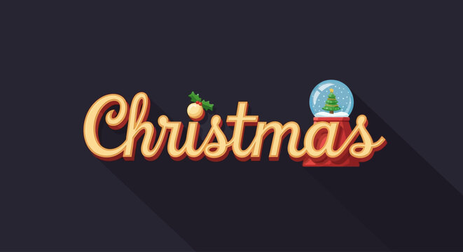 Christmas holiday festive greeting text.