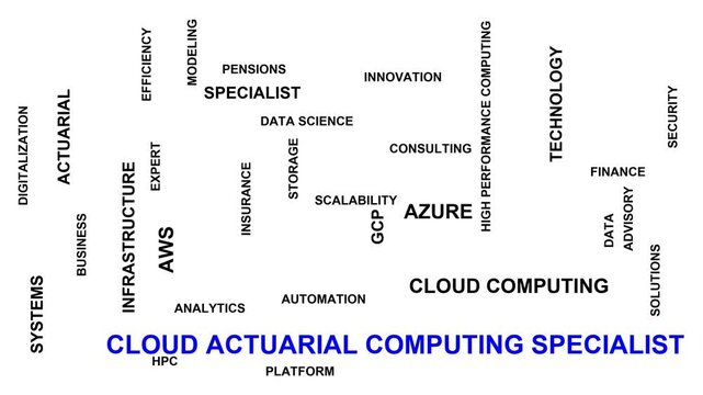 Cloud Actuarial Computing Specialist Word Cloud