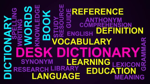 Desk Dictionary Word Cloud