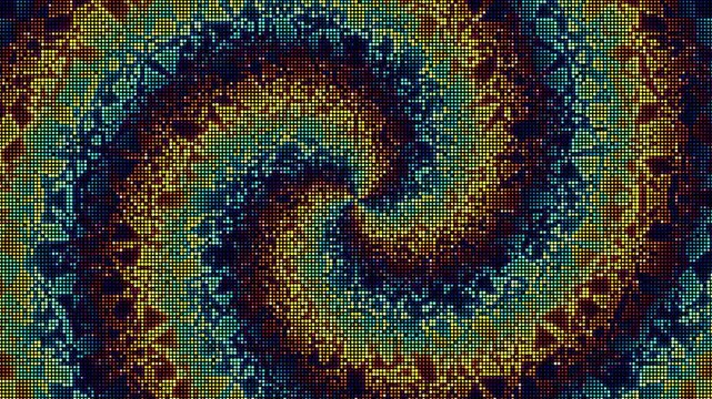 Psychedelic spiral background, abstract hypnotic kaleidoscope pattern, trippy fractal motion graphic for music videos and vj loops