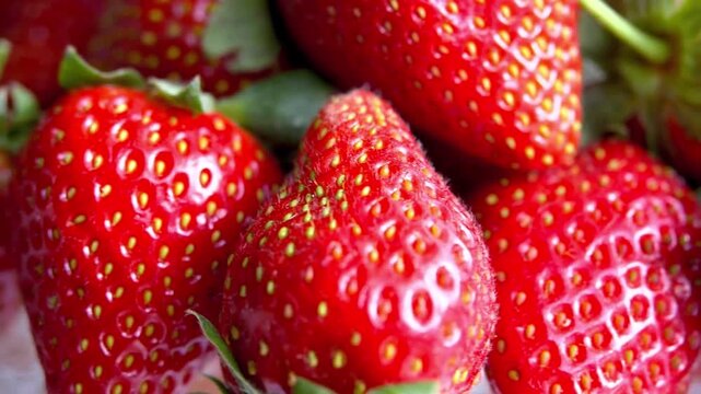 Fresh and Juicy Red Strawberries Close Up