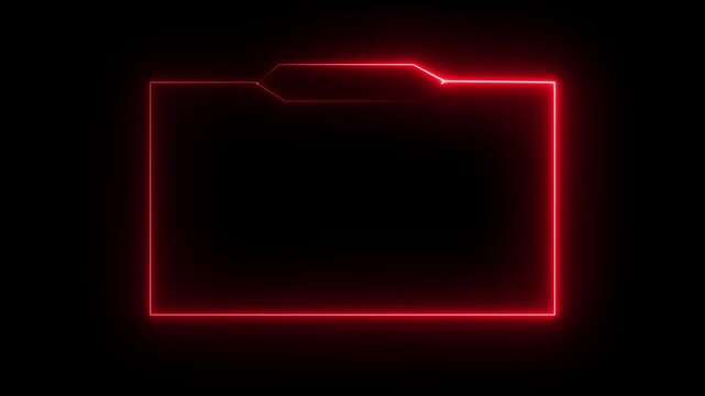 Modern glowing neon text box frame animation on a black background featuring a clean luminous border for titles, captions, and promotional messages. Futuristic motion graphic ideal for lower
