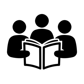 Knowledge sharing group education community icon illustration