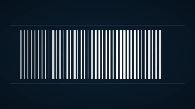 Abstract digital barcode scanning animation: dynamic vertical lines motion 4k background