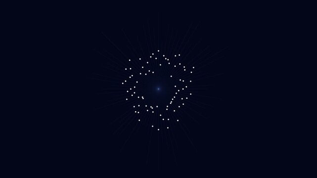 Abstract digital data particle explosion and implosion motion animation 4k background