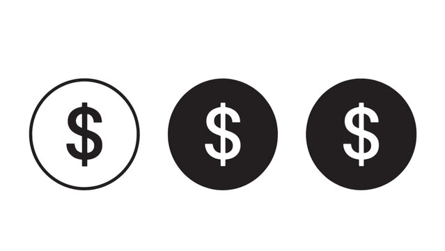 Dollar sign financial value icons