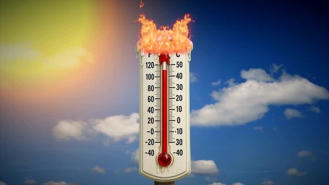 Outdoor thermometer heat wave