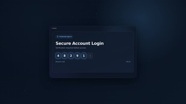 Digital Login Interface with OTP Verification Code