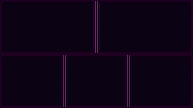 Abstract neon pink glowing rectangular frames background, digital light motion modern cyberpunk aesthetic, futuristic led grid animation 4k