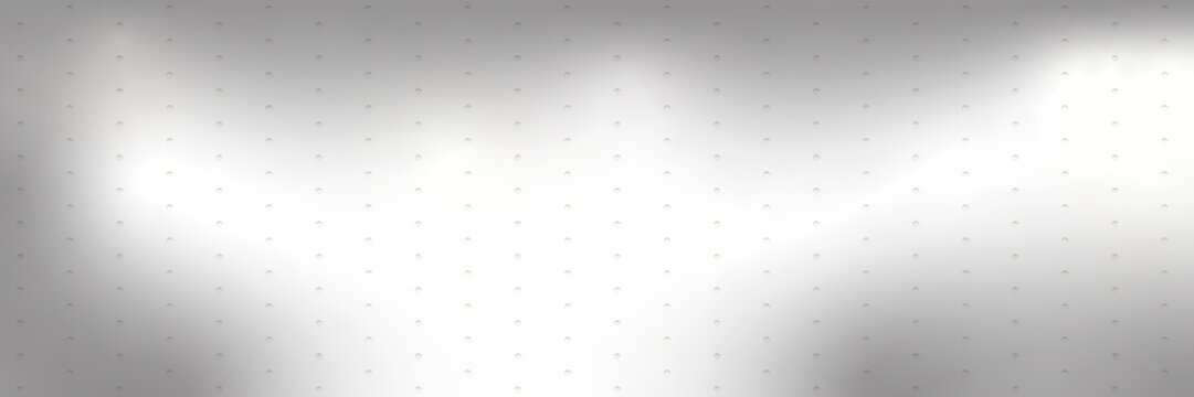 Perforated plate texture. White black mesh background. Realistic steel grill with carbon micro holes. 3d aluminum surface. Mechanic metal background.
