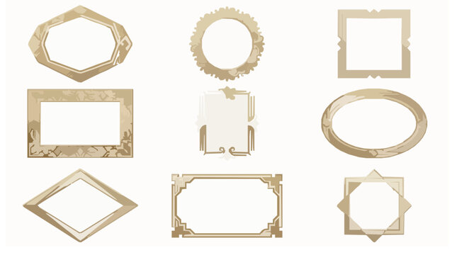 Luxury Gold Geometric Frame Collection with Elegant Wedding Border Designs
