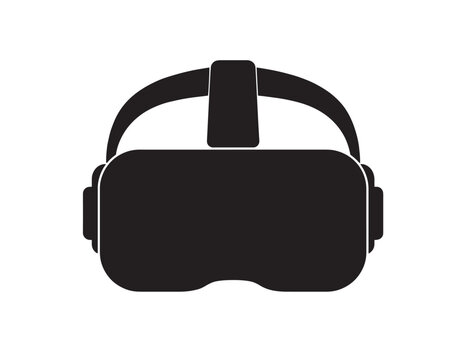 Black Virtual Reality Headset Icon Vector