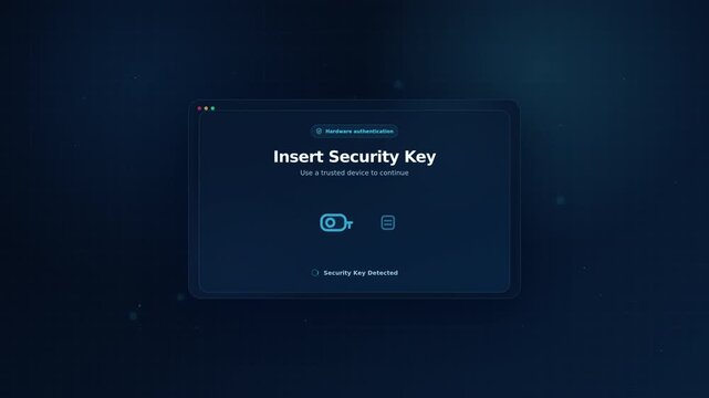 Digital Security Key Authentication Interface Animation