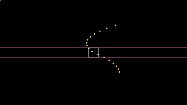 Particle physics collision simulation: subatomic particle decay and trajectory analysis animation 4k