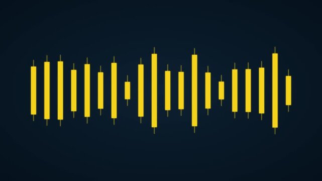Financial candlestick chart animation: real-time stock market data analysis and trading trends 4k