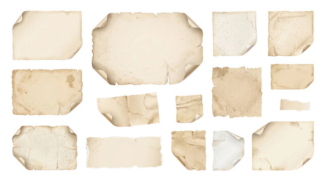 Vintage Aged Paper Parchment Pieces