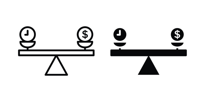 Time and money scale icon