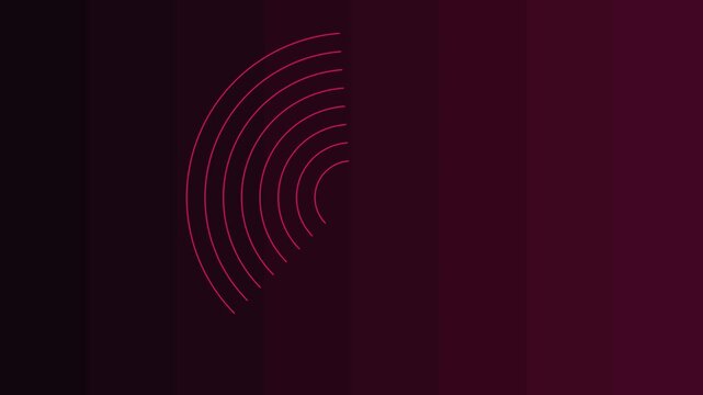 Minimalist concentric circles animation, pulsing neon pink rings on dark 4k background, abstract