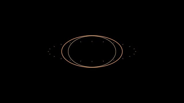 Minimalist gold circle loading animation loop on 4k black background, for modern ui
