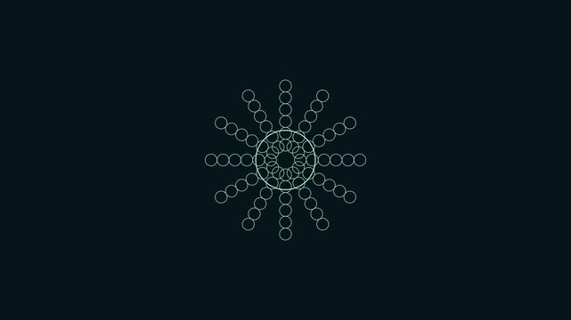 Minimalist geometric circle pattern animation, abstract pulsing rings motion 4k circles