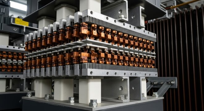 electrical switchgear assembling with copper busbars and industrial components setup