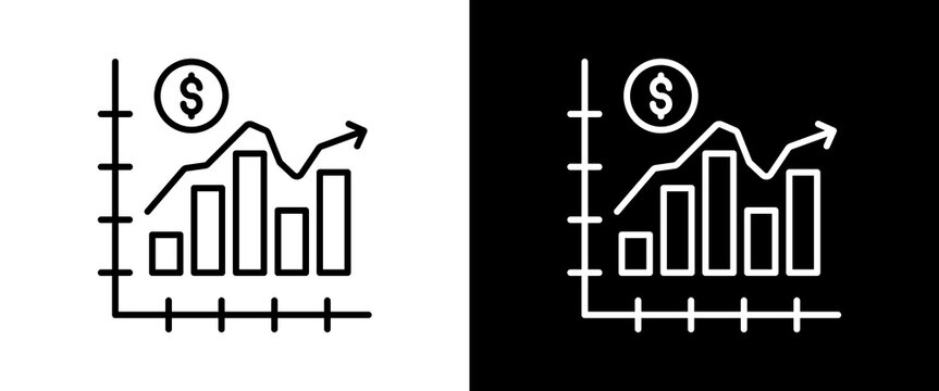 Trade white and black icon set design	