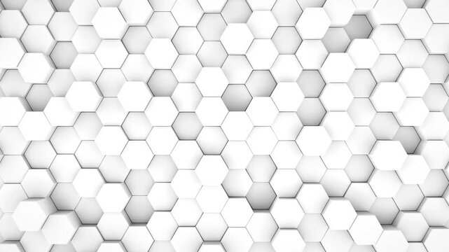 Gray Hexagonal Pattern, 3D Honeycomb Texture, White Background, Geometric Design Element 4k