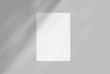 Fototapeta premium Blank white A4 paper sheets mockup on background with elegant organic shadow overlay. Perfect for displaying stationery designs, flyers, posters, branding, Ads and print design presentations