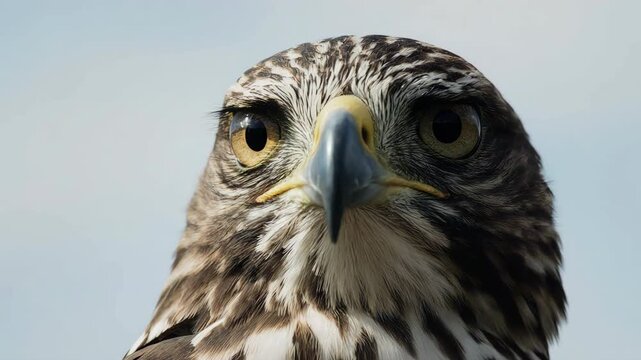 Close-up of a hawk&rsquo;s eye and beak