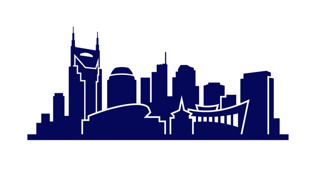 Nashville Skyline Silhouette - Modern Cityscape Illustration