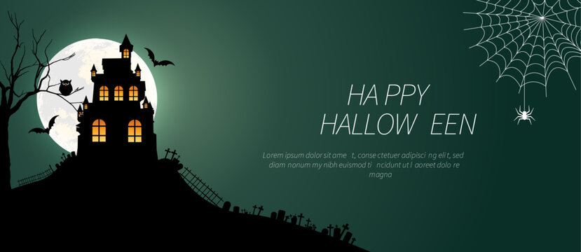 Abstract Scary Night Halloween Party Banner Background Template
