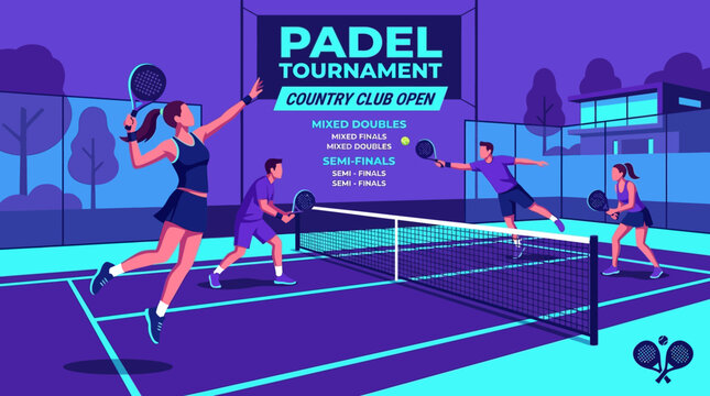 Dynamic Padel Tournament Country Club Open Competition Sport Event