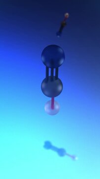 Hydrocyanic Molecule Floating in Microscopic Environment - Vertical