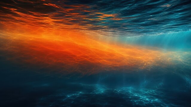 El Nino Warm Ocean Current Wave Under Water Climate Concept Illustration