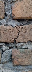 Fototapeta premium Old Cracked Red Brick Wall Texture Background