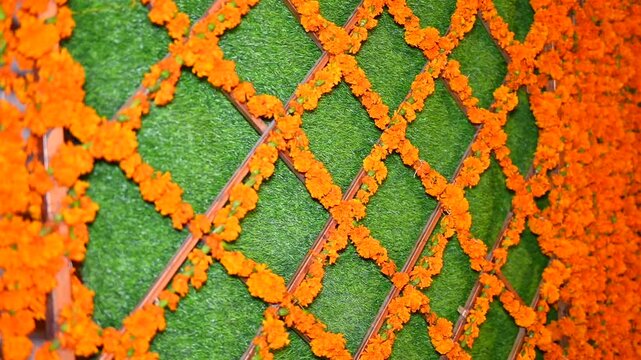 The flowers decoration ( Pakistani & Indian Mehndi Stage )