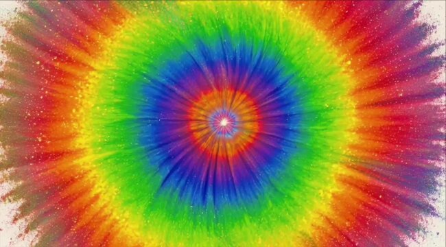 Colorful powder explosion background with vibrant rainbow circle pattern abstract tie dye energy dynamic spray effect radial burst bright vivid modern design texture vibrant creative display dynamic