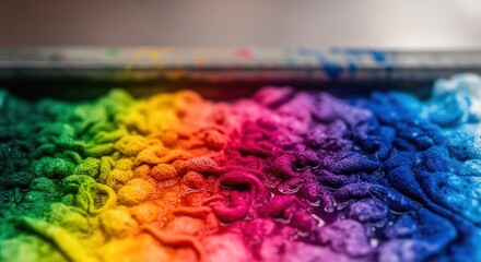 Fototapeta premium Vibrant Rainbow Pigment Powder Close-Up Macro Shot.