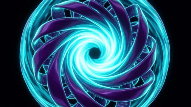 発光しながら閉鎖状態から開放状態へと移行する電位依存性イオンチャネルのミクロ3DCG映像