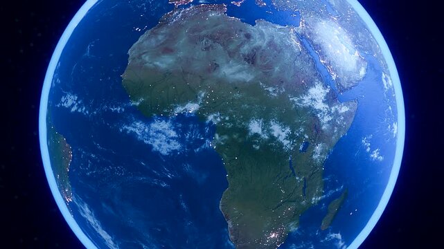 3D Rotating Planet Earth Focusing on India - Spinning Globe World Map South Asia Region Animation