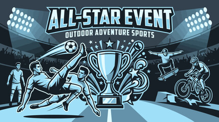 Obraz premium All Star Event Outdoor Adventure Sports Championship Celebration